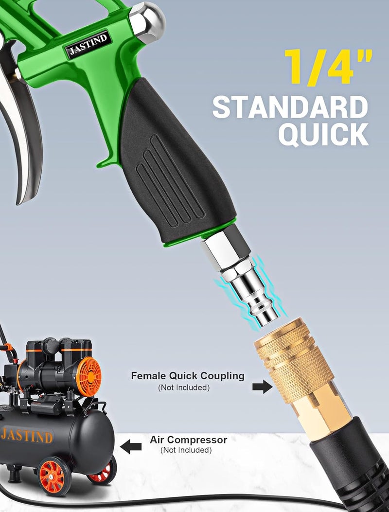 JASTIND 19-28 Inch Extension Long Air Nozzle Blow Gun, High Pressure Air Blower Gun with Rubber Grip & Quick Plug, Heavy Duty Industrial Air Blow Gun Pneumatic Tool for Air Compressor Attachments - Image 5